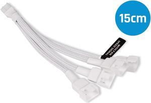 Alphacool Y-Splitter 4-Pin to 4x 4-Pin PWM Cable - 15cm - White (18728)