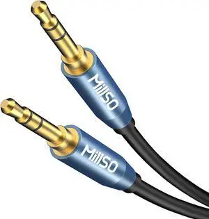 3.5mm Audio Cable (6.6 Feet) Male to Male Stereo AUX Cable TRS Headphone Jack Auxiliary Cable for AUX Cord Car Home Stereos Smartphone Tablet MP3 Player Speaker Headphone - Metal Blue