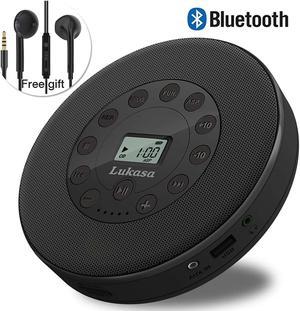 KUEPHOM CD Player Portable,Rechargeable Walkman CD Player with Speaker,Portable  CD Player with Headphones,CD-R,MP3 USB Playable,Anti Skip CD Playing for  Car,Suitable for Personal or Multi-Users,Black 