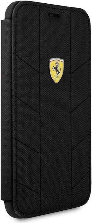 Ferrari Wallet Case for iPhone X and for iPhone Xs Hard Case with Business Card Holder/Debit or Credit Card Slots Easy Snap-on Shock Absorption Cover Officially Licensed. (Black).
