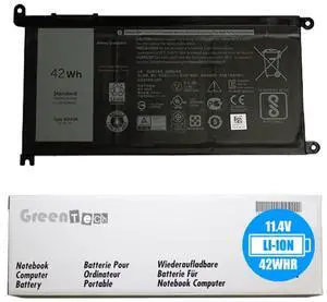 GreenTech New WDX0R Replacement Battery for Dell Inspiron 5568, 5368, 7569, 7368, 7579, 5578, 7378, 5567, 5565, 5767, Latitude 3180, 3189 - GreenTech 11.4V 42Whr 3 Cell Battery 0FC92N 03CRH3 GreenTech New WDX0R Replacement Battery for Dell Inspiron 5568, 5368, 7569, 7368, 7579, 5578, 7378, 5567, 5565, 5767, Latitude 3180, 3189 - GreenTech 11.4V 42Whr 3 Cell Battery 0FC92N 03CRH3