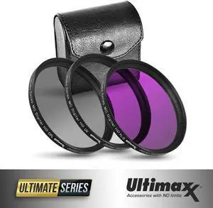 3 Piece Multi Coated HD Filter Kit 55mm (UV, CPL, FLD) with Protective Case
