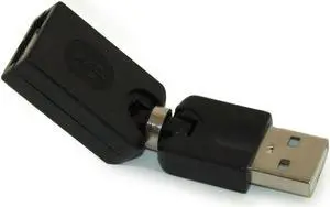 USB A Male to A Female Swivel Adapter  Nickel Plated