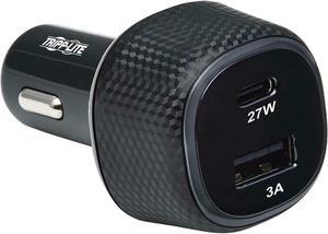 Tripp Lite U280-C02-45W-1B Black Dual-Port USB Car Charger with 45W Charging - U