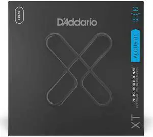 3-Pack of D'Addario XTAPB1253 XT Phosphor Bronze Acoustic Guitar Strings 12-53
