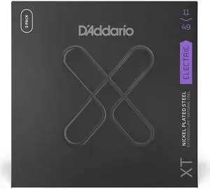 3-Pack of D'Addario XTE1149 XT Nickel Plated Steel Electric Guitar Strings 11-49