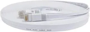 Ethernet Cable 100 Ft, Cat6 Internet Lan Network Ether Cable 100Ft, Long Flat Cat 6 Cable 100 Feet For R, Modem, Ps4, Switch, Xbox One, Tv, Gaming, Pc, Cctv (White)