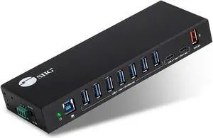 10 Port Industrial Usb Hub, Usb 3.1 Gen 1 5Gbps, 7X Usb-A, 2X Usb-C, 1X Usb-A 5V/2.4A Charging Only, Over Current Protection, Surge Protection, Wall And Din Rail Mount, L,Id-Us0811-S1 10 Port Industrial Usb Hub, Usb 3.1 Gen 1 5Gbps, 7X Usb-A, 2X Usb-C, 1X Usb-A 5V/2.4A Charging Only, Over Current Protection, Surge Protection, Wall And Din Rail Mount, L,Id-Us0811-S1