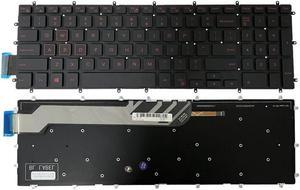 Laptop US Keyboard Red Letter Backlit No Frame Replacement for Dell G3 3579 3779