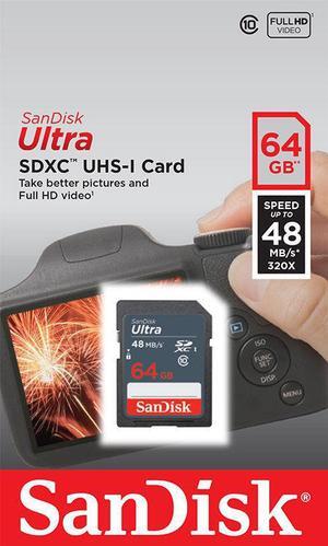 SanDisk 64GB SD 64G SDXC Ultra 48MB/s 320X Flash card UHS C10 SDSDUNB-064G