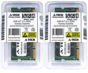 4GB KIT 2 x 2GB Toshiba Satellite A215-S7433 A215-S7437 A215-S7444 Ram Memory