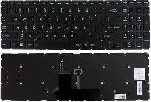 Black Backlit Keyboard For Toshiba Satellite P55W-B5112 P55W-B5220 S55-B528US