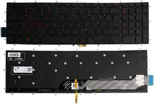 replacement keyboard for Dell PK131QP1B00 NSK-EC1BC 01 03R0JR US with Backlit  Red Letters