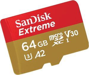 SanDisk Extreme 64GB microSD UHS-I Card with Adapter - 160MB/s U3 A2 - SDSQXA...