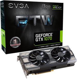 EVGA GeForce GTX 1070 FTW GAMING ACX 3.0, 08G-P4-6276-KR, 8GB GDDR5, RGB LED, 10CM FAN, 10 Power Phases, Double BIOS, DX