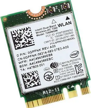 Genuine Dell Intel Wireless-AC 7260 WLAN WiFi Bluetooth 4.0 Card 7260NGW GPFNK