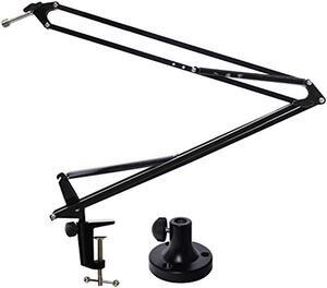 LyxPro DKR-1 Adjustable Microphone Suspension Scissor Boom Arm Mic Stand – Broadcasting, Voiceover, Home Studio Radio & TV Station – Desk Attachment and Clamp, Supports Blue Yeti Snowball