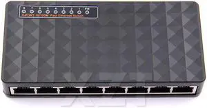 Quality 1pcs 8 Port 10/100Mbps Network Switch HUB Fast LAN Ethernet Network Desktop Switches Adapter for EU US Plug