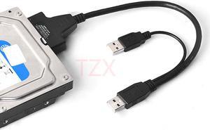 1pcs USB 2.0 to SATA 15+7 Pin Data &Power USB Cable Adapter for 2.5 inch HDD SSD adpater
