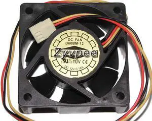 Zyvpee YateLoon 60*25MM D60BM-12 12V 0.14A 3 Wires 3 pins case fan cpu cooler