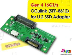 SFF-8612 4i PCIe4.0 to U.2 with Hot Swap Power Protection IC SFF-8612 4i PCIe4.0 to U.2 with Hot Swap Power Protection IC