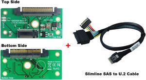 U.2 (SFF-8639) male to M.2 NVMe SSD Adapter with Slimline SAS (SFF-8654) to U.2 Cable KIT