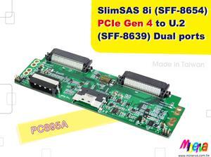 SlimSAS 8i PCIe 4.0 to U.2 Daul port for Broadcom MegaRAID & HBA Tri-Mode Storage Adapter