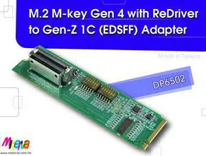 M.2 M-key PCIe Gen 4 with ReDriver for EDSFF 1C, SFF-TA-1009 M.2 M-key PCIe Gen 4 with ReDriver for EDSFF 1C, SFF-TA-1009