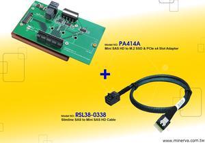 Innocard Mini SAS HD to M.2 NVMe SSD & PCIe x4 slot Adapter with Mini SAS HD to Slimline SAS Cable KIT