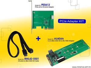 Innocard PCIe x4 to OCulink Adapter & Mini SAS HD to OCulink Cable with Mini SAS HD & U.2  to M.2 NVMe SSD Adapter KIT