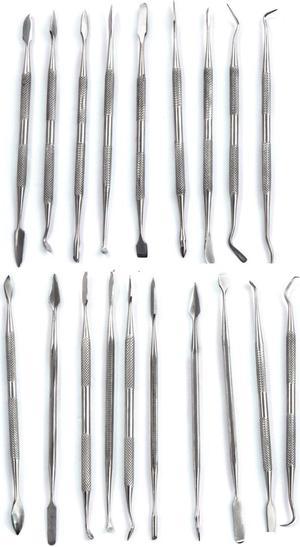 19 Piece Dual Sided Stainless Steel Wax Clay Carving Pick and Spatula Set