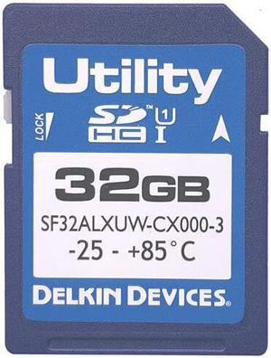 Delkin SF32ALXUW-CX000-3 CRC 32GB 9p SDHC r27MB/s w21MB/s Class 10 UHS-I MLC Utility Secure Digital High Capacity Card bulk