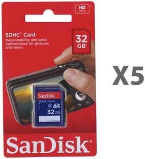 SanDisk 32GB SDHC Class 4 Memory Card SDSDB-032G-B35 Retail (5 Pack)