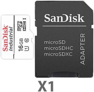 SanDisk 16GB Industrial Grade MLC Micro SDHC Class 10 SDSDQAF3-016G-I Memory Card (1 Pack) with SD Adapter