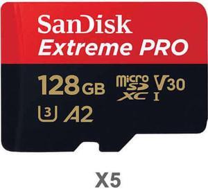 SanDisk Kit of 5 x Sandisk Extreme Pro 128GB mSDHC SDSQXCY-128G-GN6MA Card