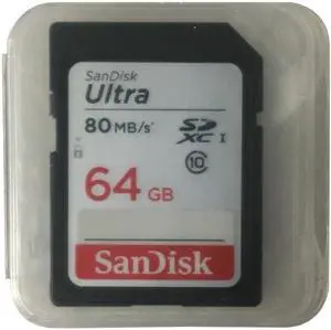 SanDisk SDSDUNC-064G CVK 64GB 9p SDXC r80MB/s 533x Class 10 UHS-I SanDisk Ultra Secure Digital Extended Capacity Card Bulk