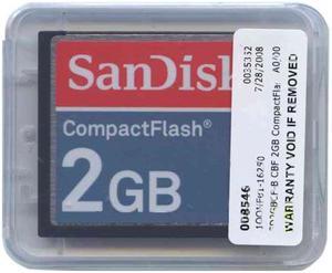 SanDisk SDCFB-2048 CRW 2GB 50p CF Red/Light Blue/Blue Compact Flash Card Bulk w/ SN RFB