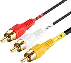 Cmple - 3-Male RCA to 3-Male RCA Composite Video Audio A/V AV Cable Gold Plated - 6 Feet