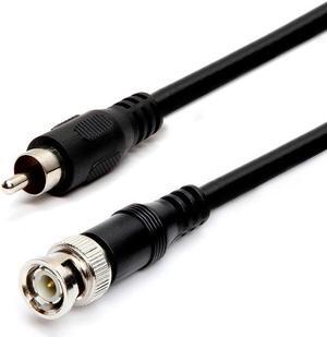 Cmple RG59U 75 Feet BNC Male to RCA Male, 75 Ohm, Coaxial BNC to RCA Video Cable, Black, (455-N)