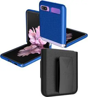 Cobalt Blue Case Cover and Belt Clip Holster for Samsung Galaxy Z Flip 5G Phone
