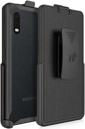 Black Belt Clip Holster Case Stand for Samsung Galaxy XCover Pro (SM-G715)