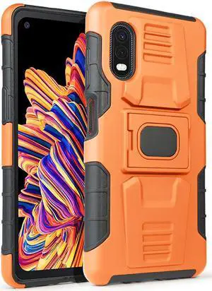 Orange Rugged Case Cover Stand Ring Grip for Samsung Galaxy XCover Pro (SM-G715)