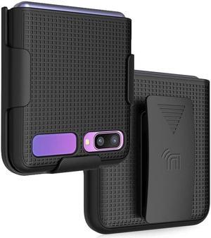 Black Case Cover and Belt Clip Holster Combo for Samsung Galaxy Z Flip 5G Phone