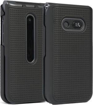 Black Grid Case Slim Cover Hard Shell for LG Wine 2 LTE Flip Phone (LM-Y120)