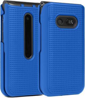 Cobalt Blue Grid Case Hard Shell Cover for LG Wine 2 LTE Flip Phone (LM-Y120)