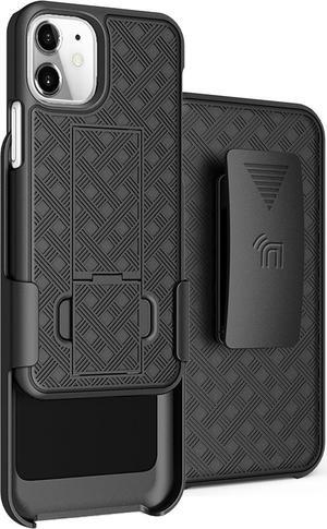 Black Case Kickstand Cover + Belt Clip Holster Holder for Apple iPhone 12 Mini