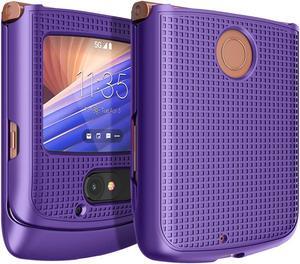 Purple Grid Case Cover Slim Hard Shell for Motorola RAZR 5G Flip Phone (2020)