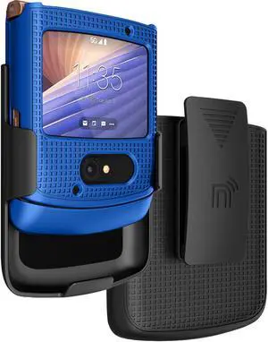 Cobalt Blue Hard Case Cover and Belt Clip for Motorola RAZR 5G Flip Phone (2020)