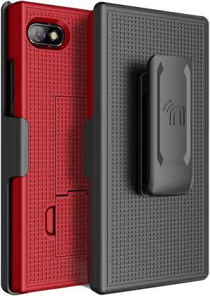 Red Hard Case Cover Stand and Belt Clip Holster for Unihertz Titan Slim (2022)