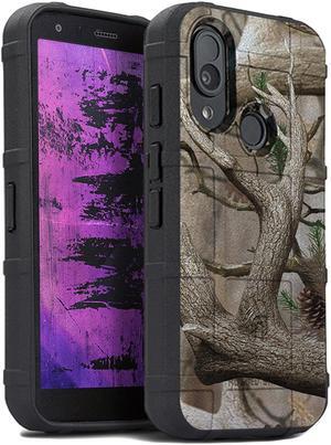 Outdoor Camo Tree Real Woods Rugged Shield Case Cover for CAT S62 PRO Phone